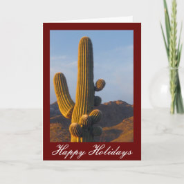 Sunlit Saguaro Cactus Customizable Holiday Card Feiertagskarte