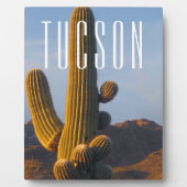 Sunlit Saguaro Tucson Scene Fotoplatte (Vorderseite)