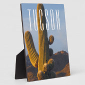 Sunlit Saguaro Tucson Scene Fotoplatte (Seite)
