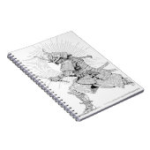 Sunlit Samurai Precision Line Art Notizblock (Rechte Seite)