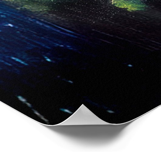 Sunlit Santorini in expressiven Farben Poster (Ecke)