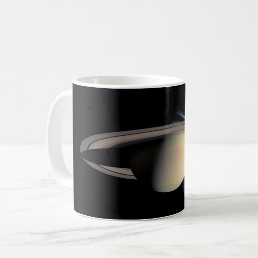 Sunlit Saturn Gas Giant Planet von Cassini Kaffeetasse (Vorderseite Links)