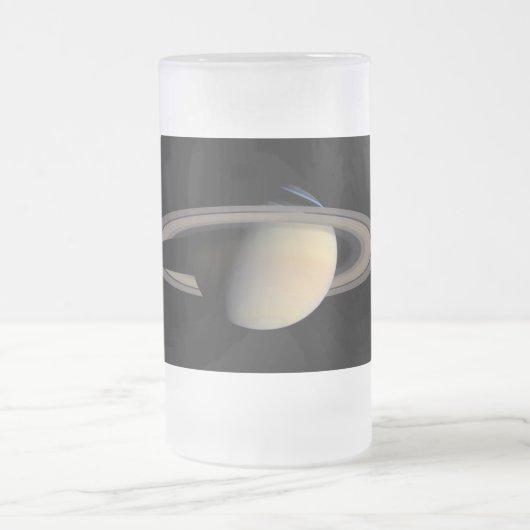 Sunlit Saturn Gas Giant Planet von Cassini Mattglas Bierglas (Mittel)