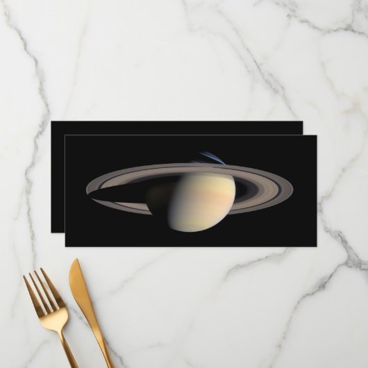 Sunlit Saturn Gas Giant Planet von Cassini Menükarte (Vorderseite/Rückseite Beispiel)