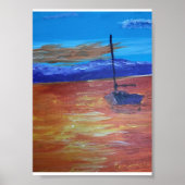 Sunlit Segelboot Poster (Vorne)
