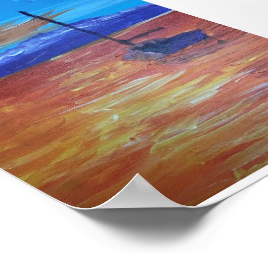 Sunlit Segelboot Poster (Ecke)