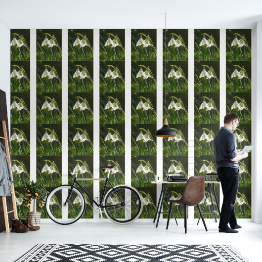 Sunlit Snowdrops Wallpaper Tapete (Wohnbereich)