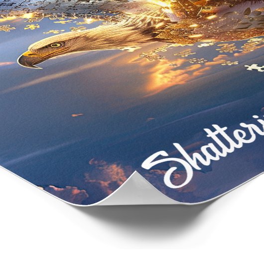 Sunlit Soaring Adlerpuzzle Poster (Ecke)