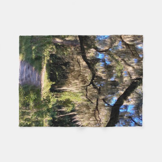 Sunlit Spanish Moss Fleecedecke (Vorderseite (Horizontal))