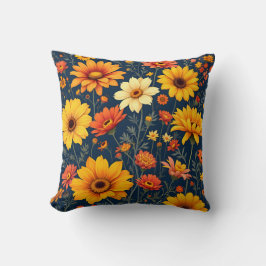 Sunlit Summer Blume Pattern.Moderne Außenwelt Kissen