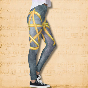 Sunlit Symmetry: Eine Citrine Pentagramm-Kreation Leggings