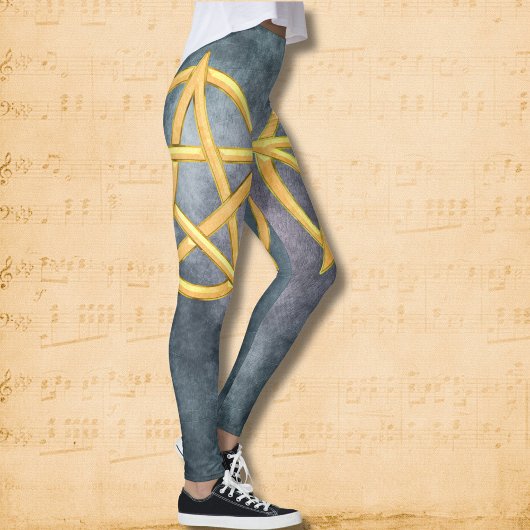 Sunlit Symmetry: Eine Citrine Pentagramm-Kreation Leggings