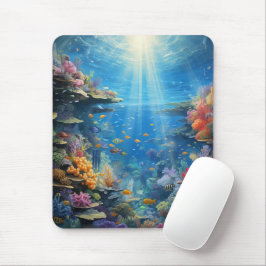 Sunlit Tropical Underwater Coral Reef Mousepad