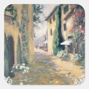 Sunlit Villa I Quadratischer Aufkleber