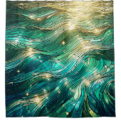 "Sunlit Waves - Vibranming Ocean Art" Duschvorhang (Vorderseite)