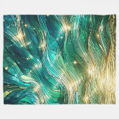 "Sunlit Waves - Vibranming Ocean Art" Fleecedecke (Vorderseite (Horizontal))