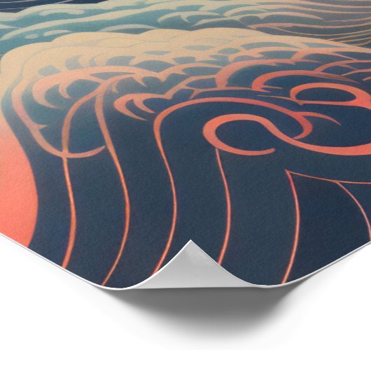 Sunlit Wavescape Poster (Ecke)