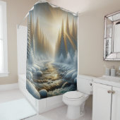 "Sunlit Winter River Scene" Duschvorhang (Beispiel)