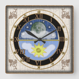 sunmoon Skala Quadratische Wanduhr