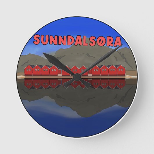 Sunndalsøra Runde Wanduhr (Vorderseite)