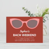 Sunnies Beach Bachelorette Einladung (Stehend Vorderseite)