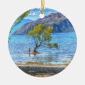 Sunning Lake Wanaka New Zealand Sea Island Geschen Keramikornament (Vorne)