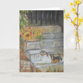 Sunning Tabby Karte (Gelbe Blume)