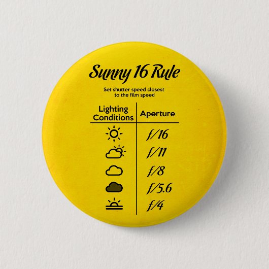 Sunny-16-Regel Button (Vorderseite)