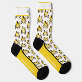Sunny American Goldfinch Bird Socks Socken