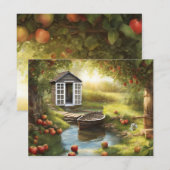 Sunny Apple Orchard Feiertagskarte (Vorne/Hinten)