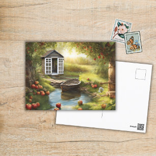 Sunny Apple Orchard Postkarte