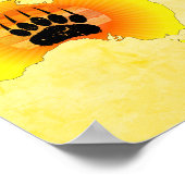 Sunny Australia Map Bear With Retro Sunset Poster (Ecke)