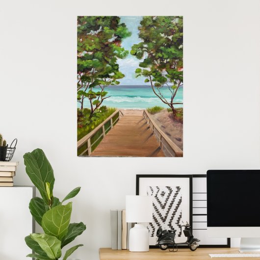 Sunny Beach Escape Poster (Heimbüro)