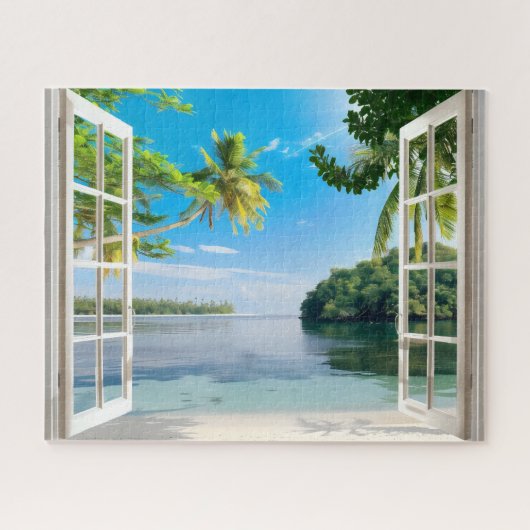 Sunny Beach Fensteransicht Puzzle (Horizontal)