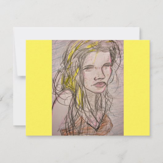 Sunny Beach Girl RSVP Karte (Vorderseite)