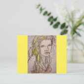 Sunny Beach Girl RSVP Karte (Stehend Vorderseite)