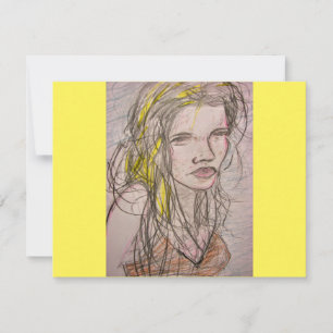 Sunny Beach Girl RSVP Karte