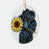 Sunny Black Miniature Poodle Personalisiert Keramikornament (Rechts)