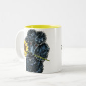 Sunny Black Miniature Poodle Zweifarbige Tasse (Vorderseite Links)