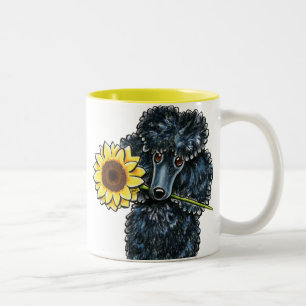 Sunny Black Miniature Poodle Zweifarbige Tasse
