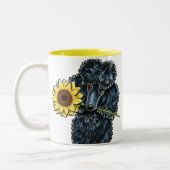 Sunny Black Miniature Poodle Zweifarbige Tasse (Links)