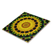 Sunny Black Mit Augen Susan Rudbeckia Mandala Abst Fliese (Seite)