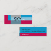 Sunny Blocks Blue Red Mini Visitenkarte (Vorne/Hinten)