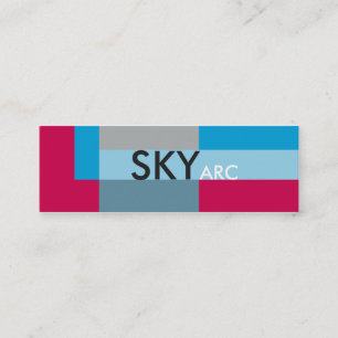 Sunny Blocks Blue Red Mini Visitenkarte