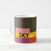 Sunny Blocks Brown Orange Kaffeetasse (Vorderseite Links)