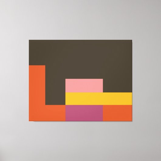 Sunny Blocks Brown & Orange Leinwanddruck (Vorderseite)