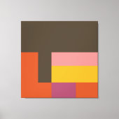 Sunny Blocks Brown & Orange Leinwanddruck (Vorderseite)