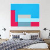 Sunny Blocks Red & Blue Leinwanddruck (Insitu (Schlafzimmer))