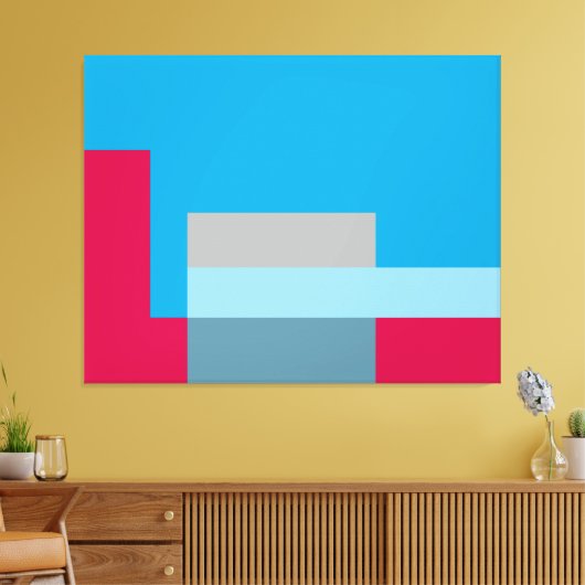 Sunny Blocks Red & Blue Leinwanddruck (Insitu (Wohnzimmer))