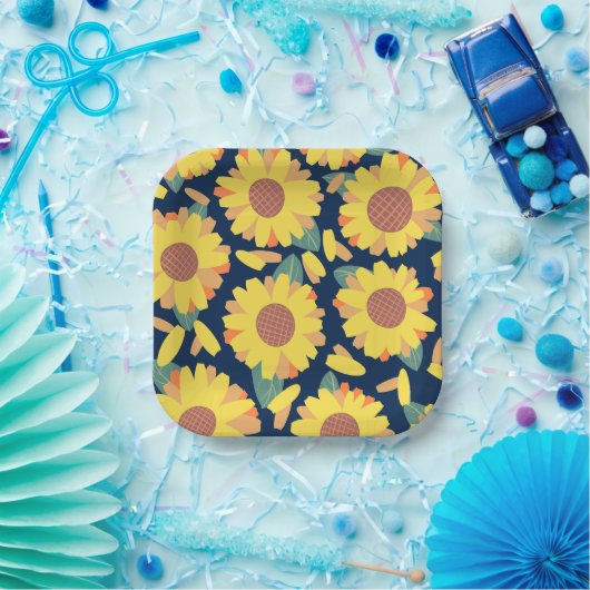 Sunny Bloom Doodles Pappteller (Party)